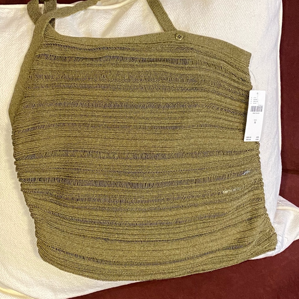 NWT! Beautiful asymmetrical Olive Green Women's Halter Top
